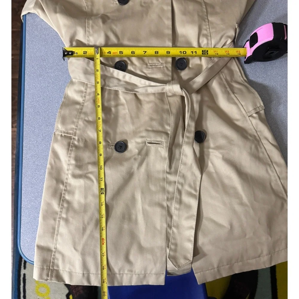 Merona Water Repellent Belted Trench Coat‎ Womens Large Beige Double Breasted